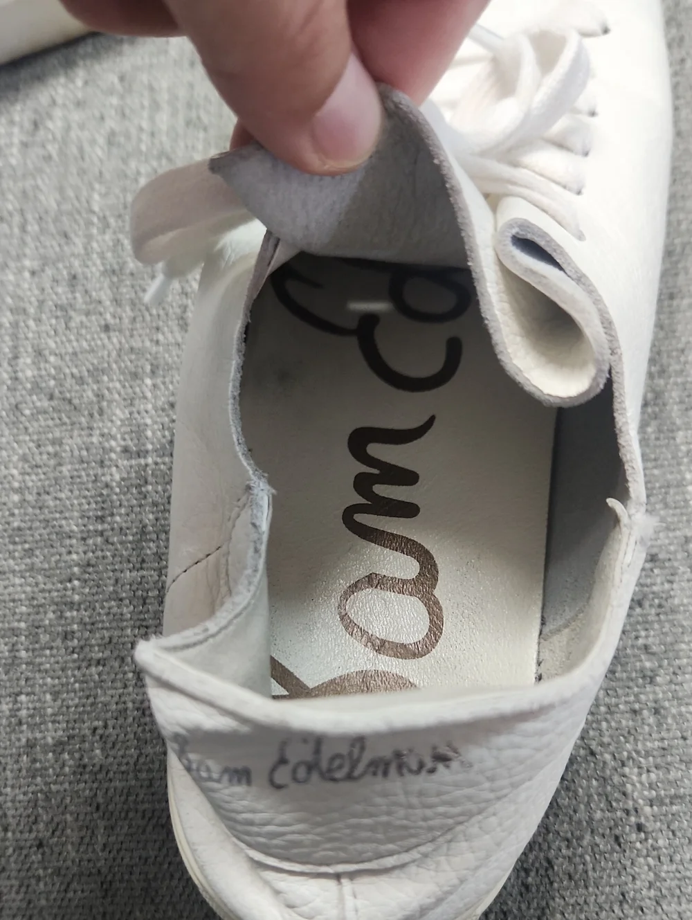 Sam Edelman Poppy Leather White Casual Lace-Up Sneakers Size 7